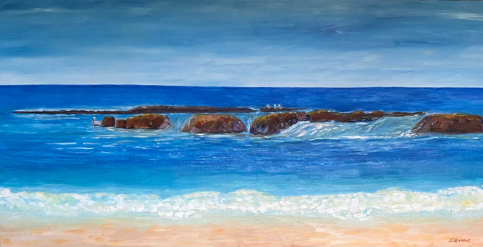 Acrylic painting Laguna Beach Bird Rock