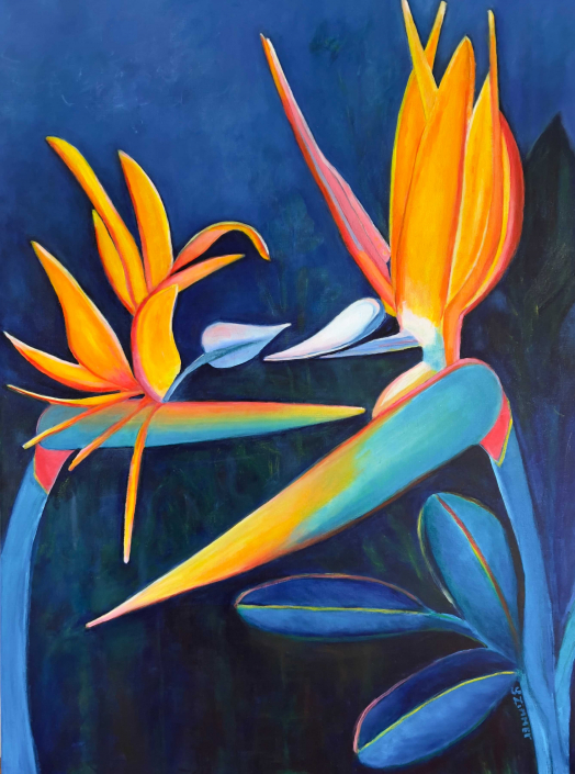 Acrylic painting Birds of Paradise